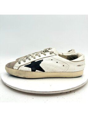 Golden Goose Men Size EU 40 US 7 White Black Leather Suede Low Top Casual Shoes